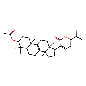21-Oxo-21,24-epoxylanosta-8,20(22),23-trien-3-yl acetate structure