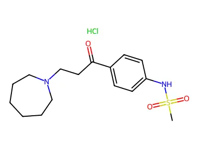 Methanesulfonanilide, 4'-(3-(hexahydro-1H-azepin-1-yl)propionyl)-, hydrochloride structure