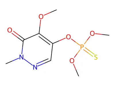Phosphorothioic acid, O-(1,6-dihydro-5-methoxy-1-methyl-6-oxo-4-pyridazinyl) O,O-dimethyl ester structure