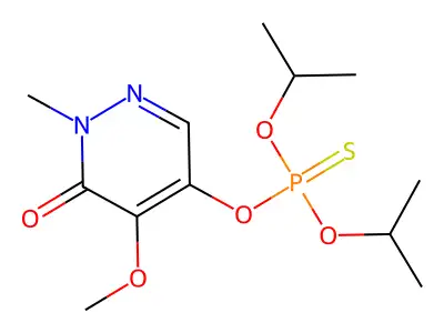O,O-Di-isopropyl O-(5-methoxy-1-methyl-6-oxo-1H-pyridazin-4-yl) phosphorothioate structure