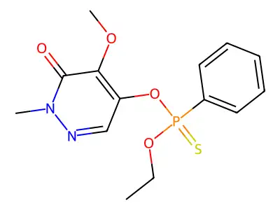 O-Ethyl O-(5-methoxy-1-methyl-6-oxo-1,6-dihydropyridazin-4-yl) phenylphosphonothioate structure
