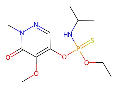 Phosphoramidothioic acid, (1-methylethyl)-, O-(1,6-dihydro-5-methoxy-1-methyl-6-oxo-4-pyridazinyl) O-ethyl ester structure
