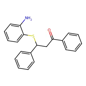 3-[(2-aminophenyl)sulfanyl]-1,3-diphenylpropan-1-one structure