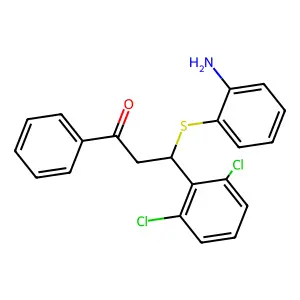 3-(2-Aminophenyl)sulfanyl-3-(2,6-dichlorophenyl)-1-phenylpropan-1-one structure