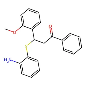 3-[(2-Aminophenyl)sulfanyl]-3-(2-methoxyphenyl)-1-phenylpropan-1-one structure