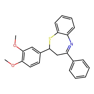 2-(3,4-Dimethoxyphenyl)-4-phenyl-2,3-dihydro-1,5-benzothiazepine structure