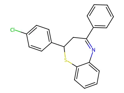 2-(4-chlorophenyl)-4-phenyl-2,3-dihydro-1,5-benzothiazepine structure