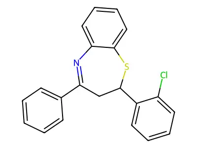 2-(2-Chlorophenyl)-4-phenyl-2,3-dihydro-1,5-benzothiazepine structure