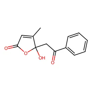 5-Hydroxy-4-methyl-5-(2-oxo-2-phenylethyl)furan-2(5H)-one structure