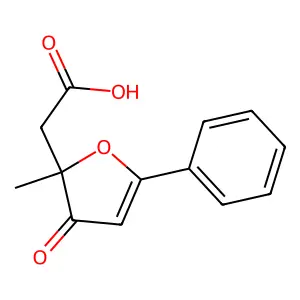 (2-Methyl-3-oxo-5-phenyl-2,3-dihydrofuran-2-yl)acetic acid structure