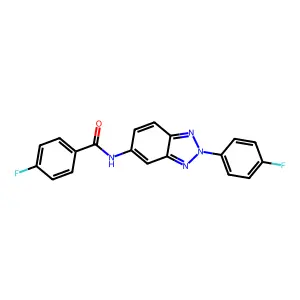 4-fluoro-N-[2-(4-fluorophenyl)-2H-benzotriazol-5-yl]benzamide structure