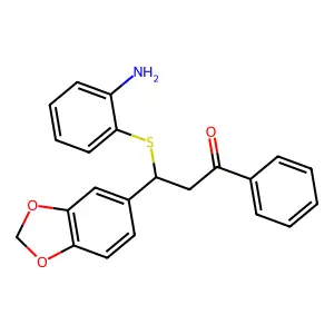 3-((2-Aminophenyl)thio)-3-(1,3-benzodioxol-5-yl)-1-phenyl-1-propanone structure