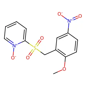 Pyridine, 2-[[(2-methoxy-5-nitrophenyl)methyl]sulfonyl]-, 1-oxide structure