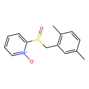 Pyridine, 2-[[(2,5-dimethylphenyl)methyl]sulfinyl]-, 1-oxide structure