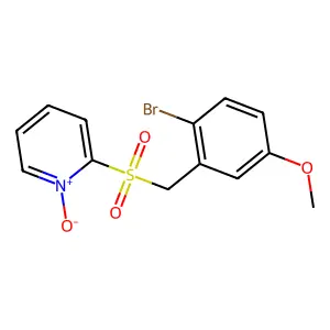 Pyridine, 2-[[(2-bromo-5-methoxyphenyl)methyl]sulfonyl]-, 1-oxide structure