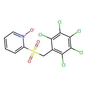 Pyridine, 2-[[(pentachlorophenyl)methyl]sulfonyl]-, 1-oxide structure