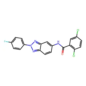 2,5-dichloro-N-[2-(4-fluorophenyl)benzotriazol-5-yl]benzamide structure