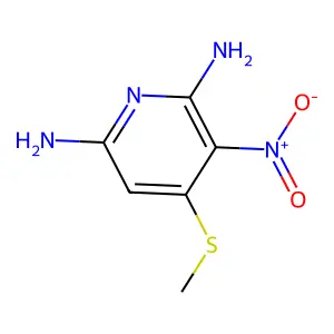 4-(Methylsulfanyl)-3-nitropyridine-2,6-diamine structure