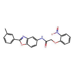N-[2-(3-methylphenyl)-1,3-benzoxazol-5-yl]-2-(2-nitrophenoxy)acetamide structure