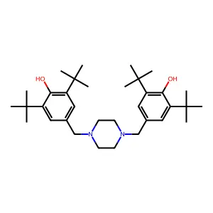 4,4'-(1,4-Piperazinediylbis(methylene))bis(2,6-bis(1,1-dimethylethyl)phenol structure