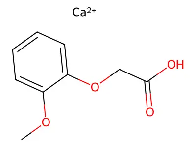 Calcium (o-methoxyphenoxy)acetate structure