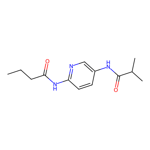 N-[5-(2-methylpropanoylamino)-2-pyridinyl]butanamide structure