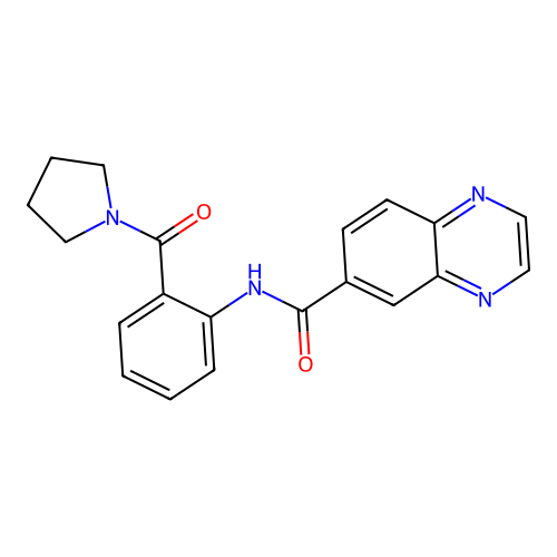 N-[2-(pyrrolidine-1-carbonyl)phenyl]quinoxaline-6-carboxamide structure