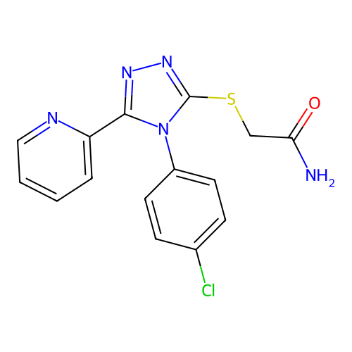 2-{[4-(4-chlorophenyl)-5-(pyridin-2-yl)-4H-1,2,4-triazol-3-yl]sulfanyl}acetamide structure