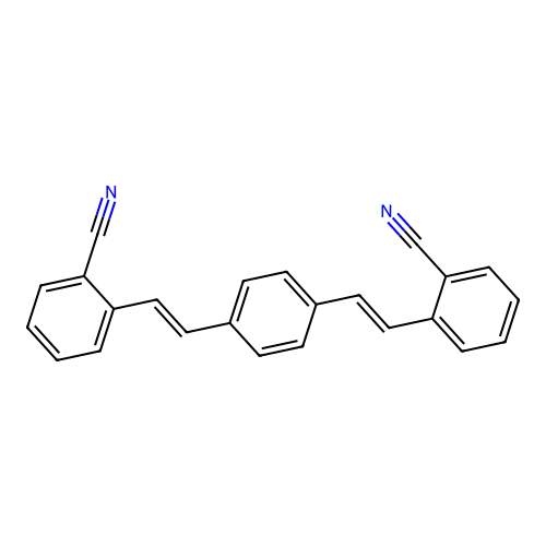 Benzonitrile, 2,2'-(1,4-phenylenedi-2,1-ethenediyl)bis- structure