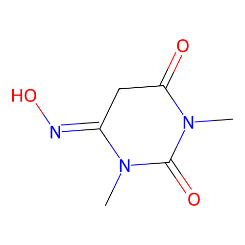 6-Hydroxyimino-1,3-dimethyluracil structure