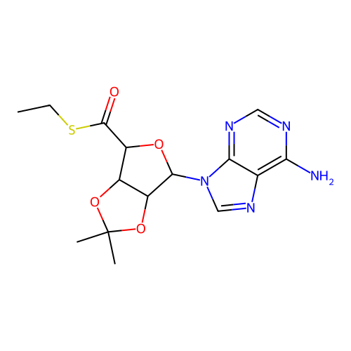 9-[5-s-ethyl-2,3-o-(1-methylethylidene)-5-thiopentofuranosyluronosyl]-9h-purin-6-amine structure