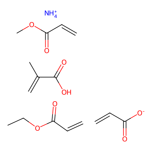 (C5-H8-O2.C4-H6-O2.C4-H6-O2.C3-H4-O2)x-.x-H3-N structure