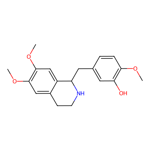 5-[(6,7-Dimethoxy-1,2,3,4-tetrahydroisoquinolin-1-yl)methyl]-2-methoxyphenol structure