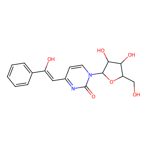 1-[3,4-dihydroxy-5-(hydroxymethyl)oxolan-2-yl]-4-[(Z)-2-hydroxy-2-phenylethenyl]pyrimidin-2-one structure
