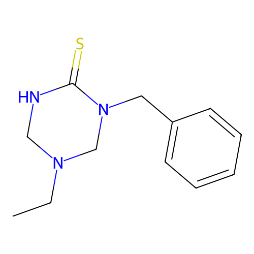 1-Benzyl-5-ethyl-1,3,5-triazinane-2-thione structure