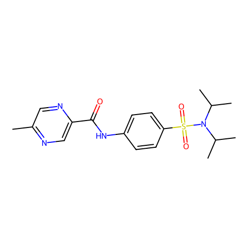 N-[4-[di(propan-2-yl)sulfamoyl]phenyl]-5-methylpyrazine-2-carboxamide structure