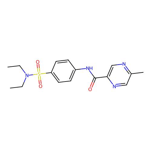 5-Methyl-pyrazine-2-carboxylic acid (4-diethylsulfamoyl-phenyl)-amide structure