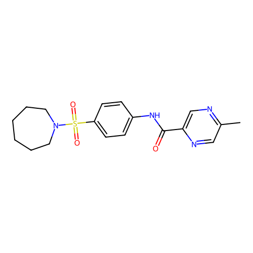 N-[4-(azepan-1-ylsulfonyl)phenyl]-5-methylpyrazine-2-carboxamide structure