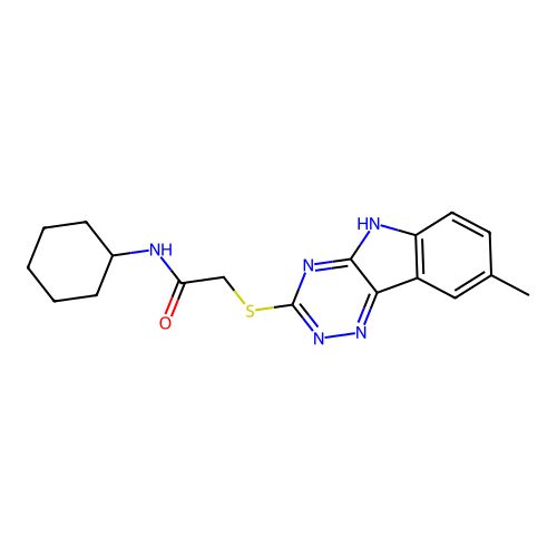 Acetamide,N-cyclohexyl-2-[(8-methyl-2H-1,2,4-triazino[5,6-B]indol-3-YL)thio]- structure