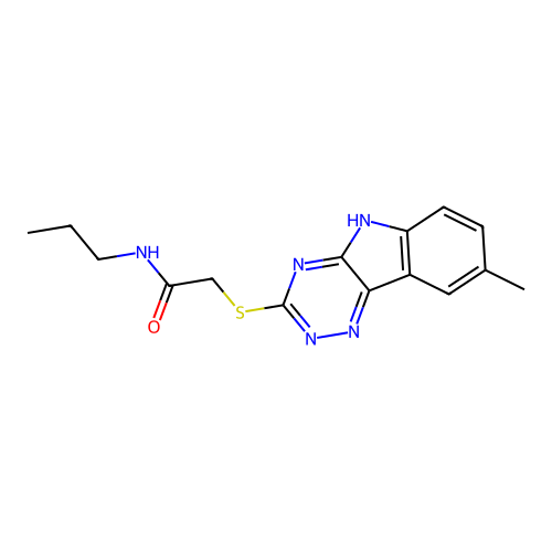 Acetamide,2-[(8-methyl-2H-1,2,4-triazino[5,6-B]indol-3-YL)thio]-N-propyl- structure