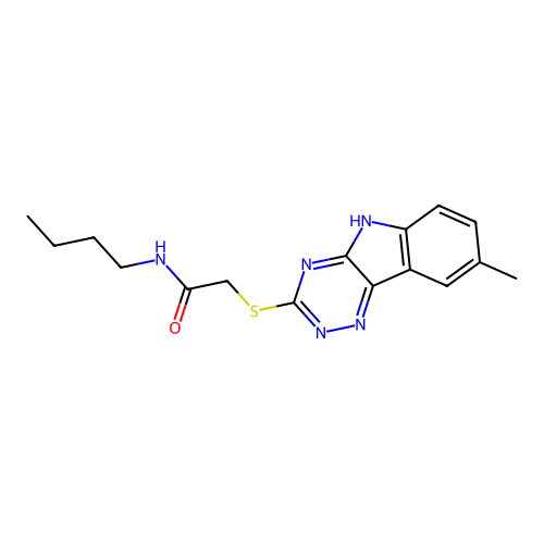 Acetamide,N-butyl-2-[(8-methyl-2H-1,2,4-triazino[5,6-B]indol-3-YL)thio]- structure