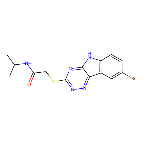 Acetamide,2-[(8-bromo-2H-1,2,4-triazino[5,6-B]indol-3-YL)thio]-N-(isopropyl)- structure