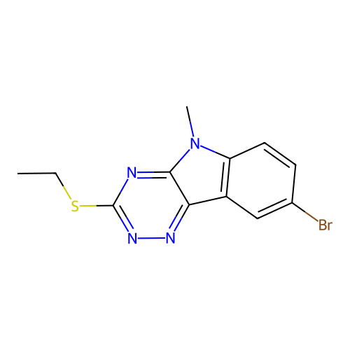 8-Bromo-3-ethylsulfanyl-5-methyl-[1,2,4]triazino[5,6-b]indole structure