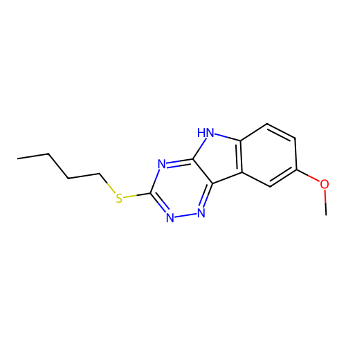 2H-1,2,4-Triazino[5,6-B]indole, 3-(butylthio)-8-methoxy- structure