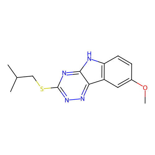 2H-1,2,4-Triazino[5,6-B]indole, 8-methoxy-3-[(2-methylpropyl)thio]- structure