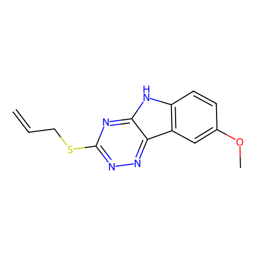 2H-1,2,4-Triazino[5,6-B]indole, 8-methoxy-3-(2-propenylthio)- structure