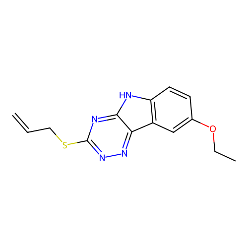 2H-1,2,4-Triazino[5,6-B]indole, 8-ethoxy-3-(2-propenylthio)- structure