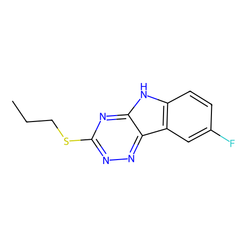 8-fluoro-3-propylsulfanyl-5H-[1,2,4]triazino[5,6-b]indole structure