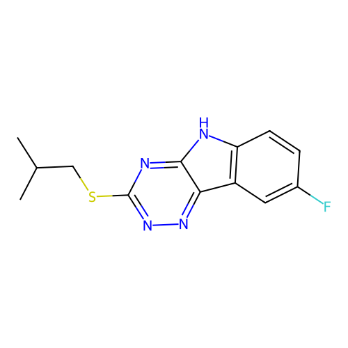 2H-1,2,4-Triazino[5,6-B]indole, 8-fluoro-3-[(2-methylpropyl)thio]- structure