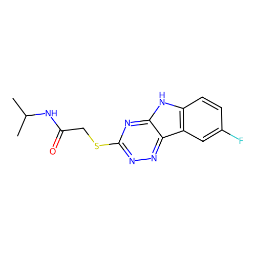 Acetamide,2-[(8-fluoro-2H-1,2,4-triazino[5,6-B]indol-3-YL)thio]-N-(isopropyl)- structure